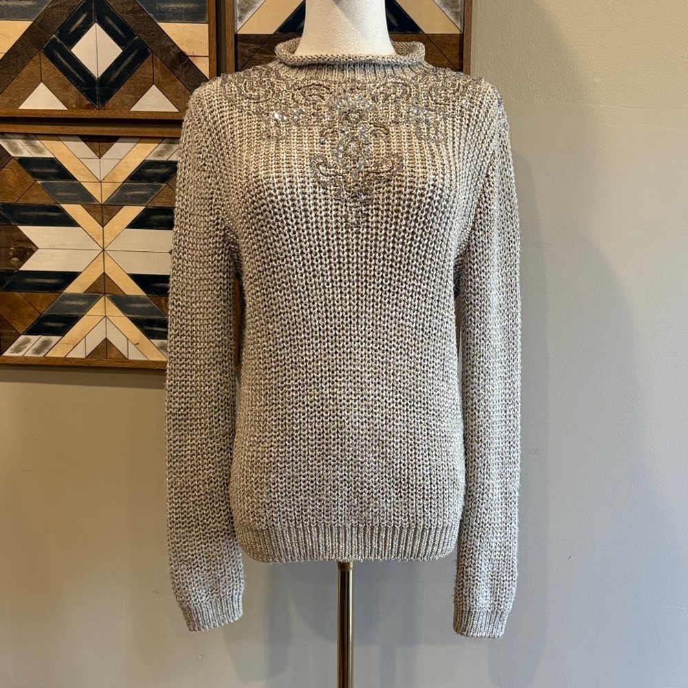 Ralph Lauren Collection Embellished Silk Rollneck Sweater size Small - Picture 2 of 16